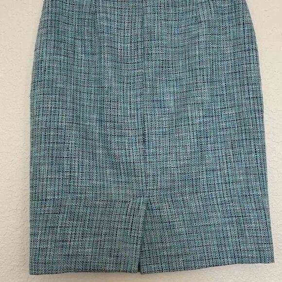 Premise Women's Short Straight Woven Tweed Zip Closure Lined Green Size 8 - Picture 2 of 10